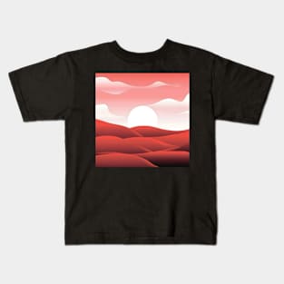 Stunning red landscape minimalist art Kids T-Shirt